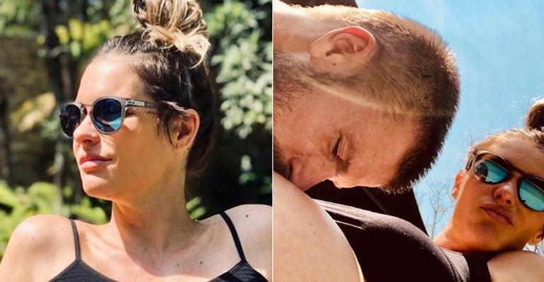Fernanda Lima exibe barrigão impressionante e ganha beijo de Rodrigo Hilbert