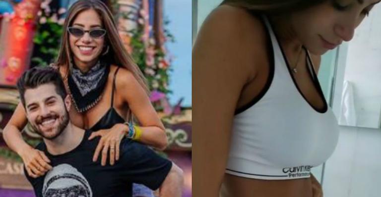 Alok filma barriguinha de seis meses da esposa e tira onda: ”Até a minha está maior”