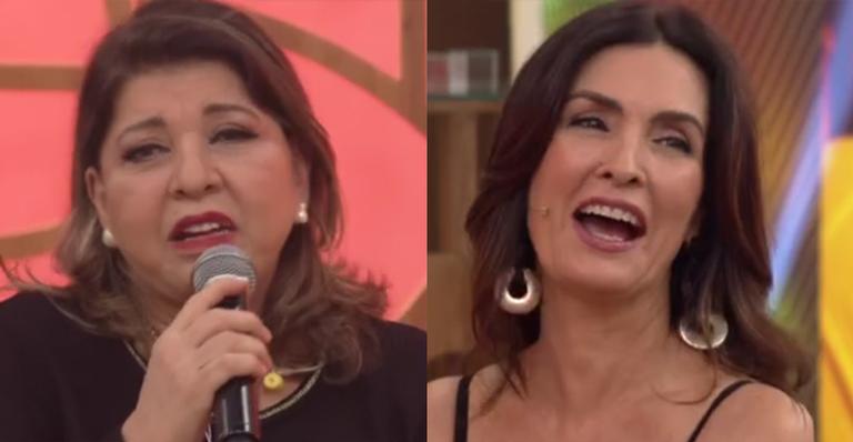Roberta Miranda interrompe entrevista para cantar namorado de Fátima Bernardes