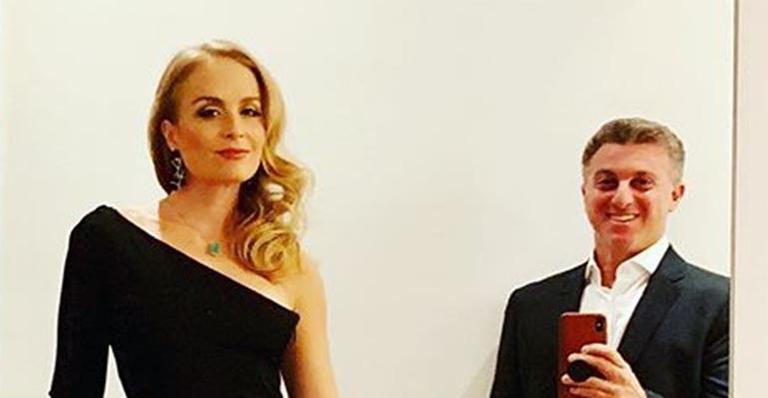 Angélica surge deslumbrante para noite com Luciano Huck