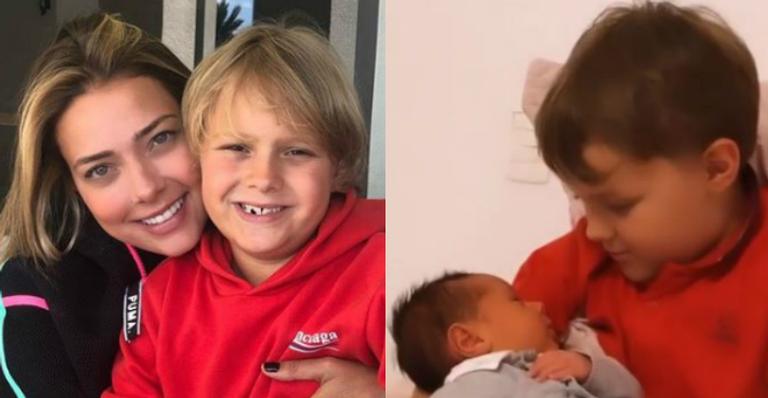 Carol Dantas derrete seguidores ao flagrar carinho de Davi Lucca com o caçula