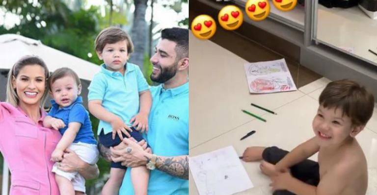 Andressa Suita não segura a emoção ao ganhar elogio do filho por look perfeito: ”Me chamou de princesa!”