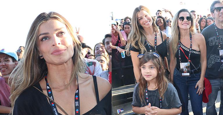 Grazi Massafera leva a filha, Sofia, ao show de Projota no Rock in Rio