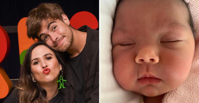 Em clique, filha de Tatá Werneck e Rafael Vitti surge mamando e encanta web