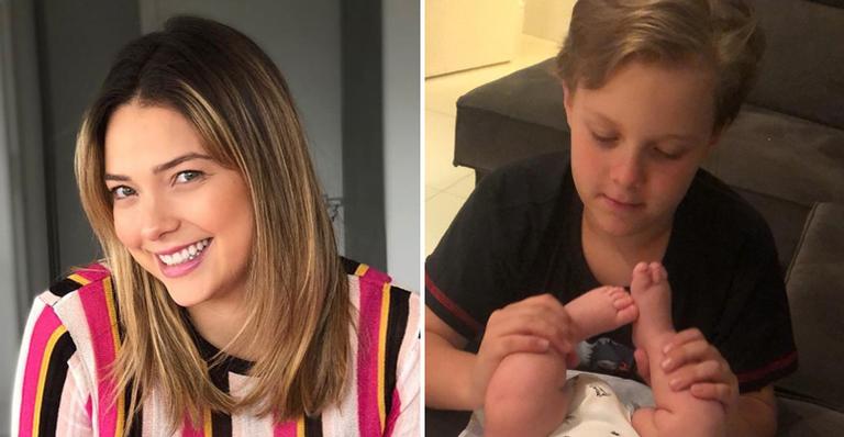 Amor de irmão! Carol Dantas flagra momento de carinho entre Davi Lucca e Valentin