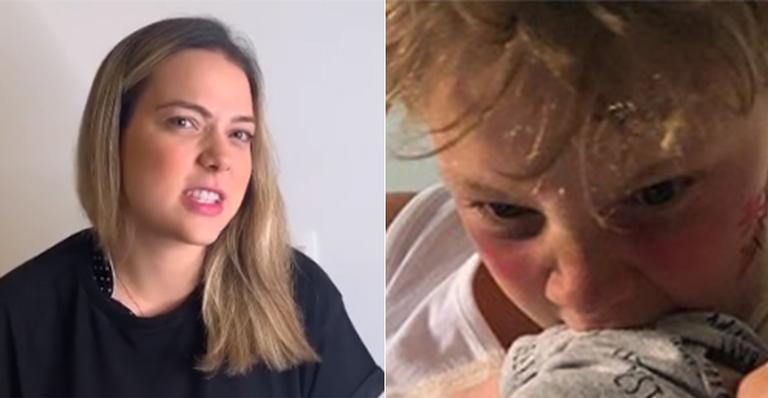 Carol Dantas mostra o filho Davi Lucca mordendo o irmão caçula: ”Até eu quero”