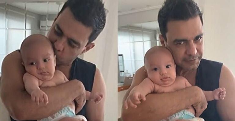 Zezé Di Camargo faz brincadeira inusitada com o neto, Joaquim, e derrete o coração dos internautas