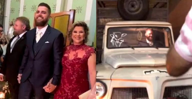 Zé Neto chega ao seu casamento dirigindo caminhão de transporte de lavagem para porcos