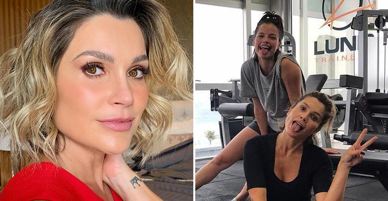 Flávia Alessandra se acaba em dia fitness com Agatha Moreira e brinca: ”Estou inteira”