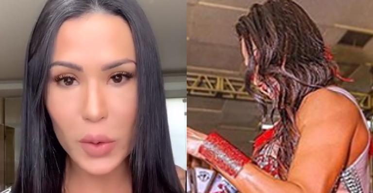 Gracyanne Barbosa surge com vestidinho completamente transparente e manda recado: ”Já no clima”