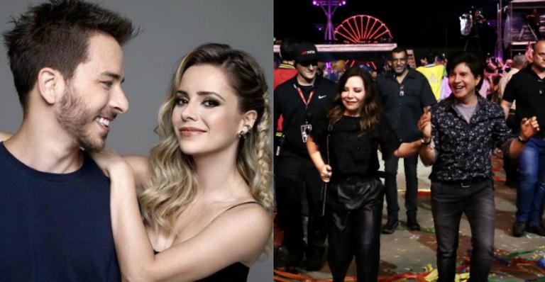 Em raro clique, Noely e Xororó prestigiam último show de Sandy & Junior e são ovacionados
