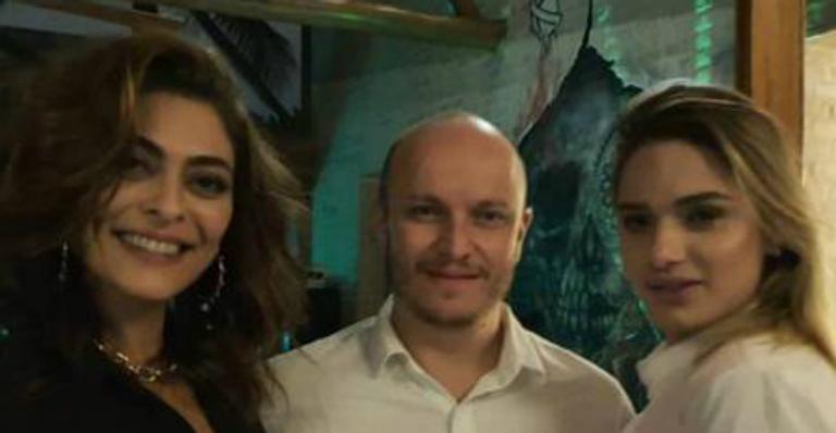 Grazi Massafera vai a festa de confraternização A Dona do Pedaço com Caio Castro