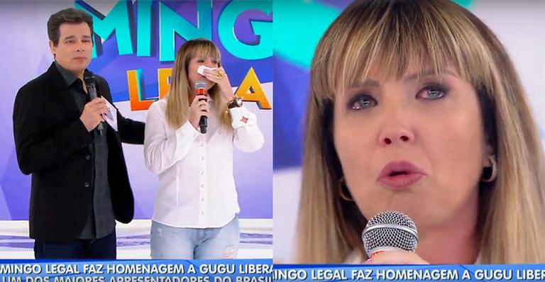 Alessandra Scatena chora no Domingo Legal e relembra namoro com Gugu