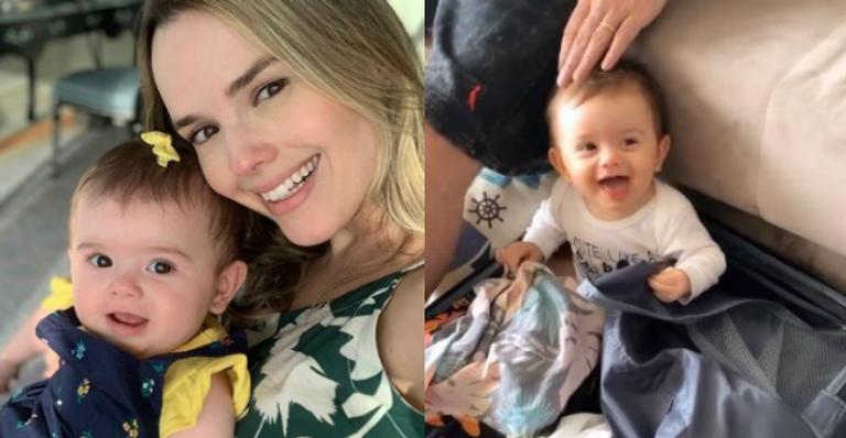 Thaeme flagra a filha desarrumando sua mala de viagem e diverte seguidores: ”Aprontando”
