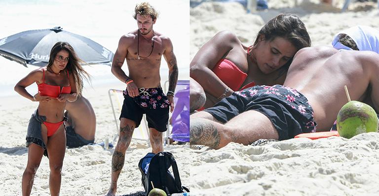 Ex-BBBs Carol Peixinho e Alan Possamai são clicados em praia e mostram intimidade