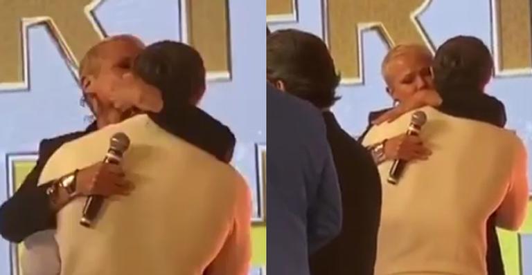 Emoção: Xuxa Meneghel é flagrada consolando Marcos Mion nos bastidores de gravação