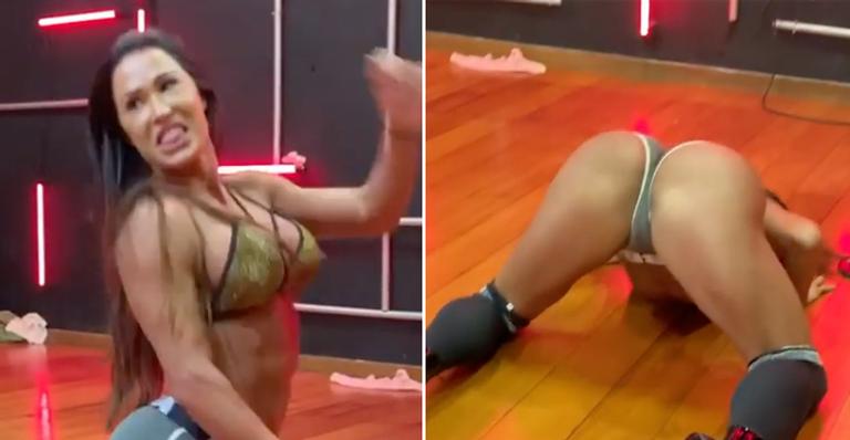 Gracyanne Barbosa coloca bumbum poderoso para jogo em aula de pole dance: ”Batendo a raba”