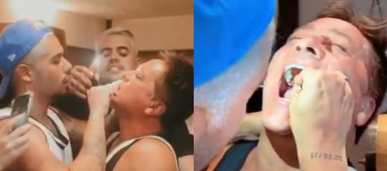 Leonardo é socorrido pelo filho depois de comer fruta típica perigosa