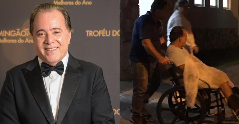 Tony Ramos é visto em cadeira de rodas deixando hospital e preocupa fãs
