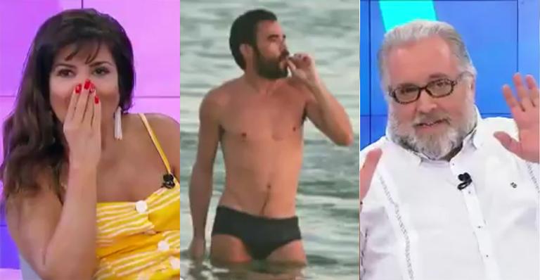 Leão Lobo faz comentário picante sobre volume de Caio Blat e Mara Maravilha fica em choque
