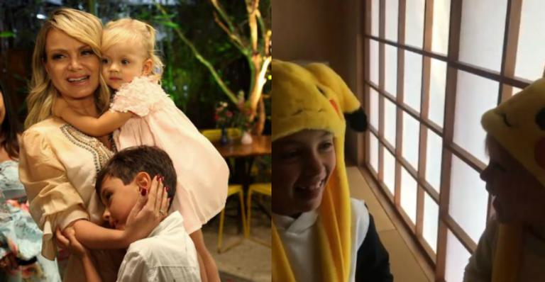 Fantasiados, filhos de Eliana brincam juntos durante viagem pelo Japão e derretem web