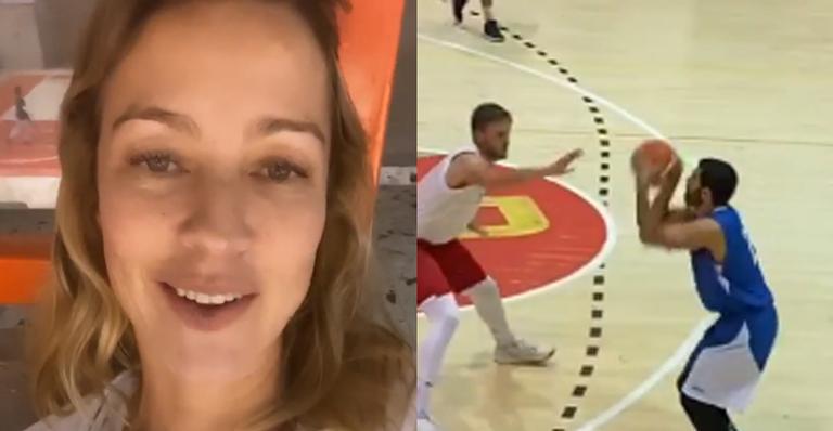 Luana Piovani viaja 6 mil km para ver partida de basquete do namorado