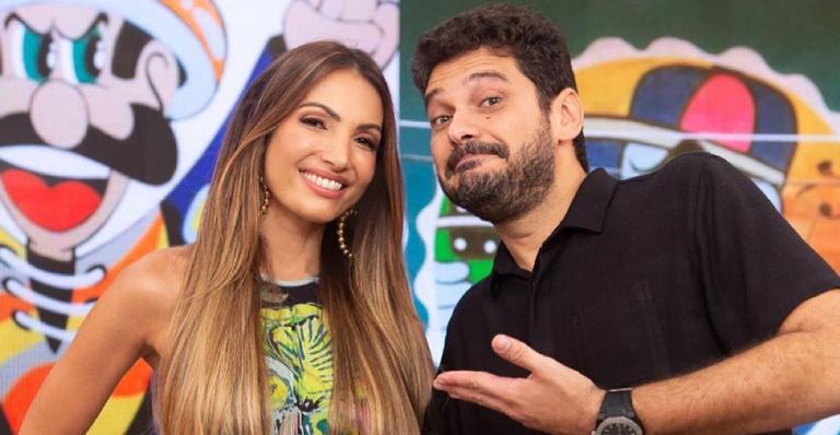 Patrícia Poeta dá trombada e derruba Andre Curvello ao vivo durante o ‘Encontro’
