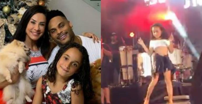 Tal mãe tal filha! Scheila Carvalho fica sem palavras ao gravar a filha dançando no show do marido