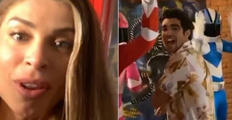 Grazi Massafera é flagrada bem soltinha e feliz no aniversário de Caio Castro