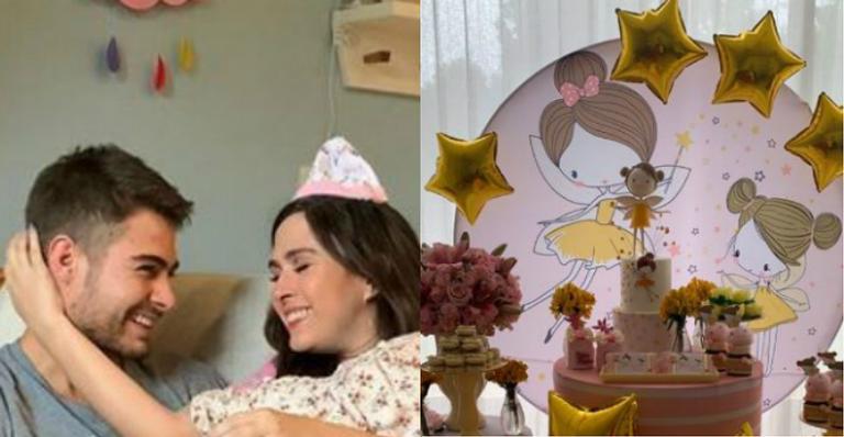 Tatá Werneck e Rafael Vitti fazem festinha singela de mesverário para a filha, Clara Maria