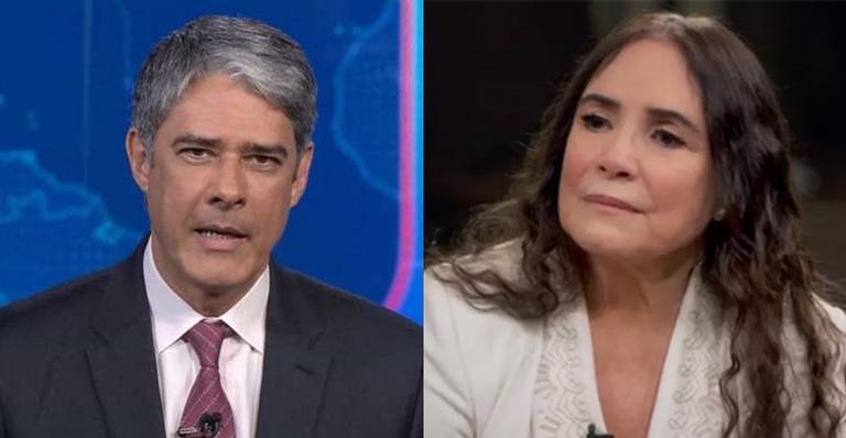 William Bonner anuncia fim do contrato de Regina Duarte com a Globo