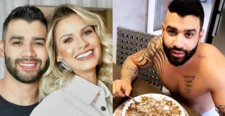 Tudo isso? Andressa Suita tira onda com prato gigante de Gusttavo Lima: ”Tá com fome!”