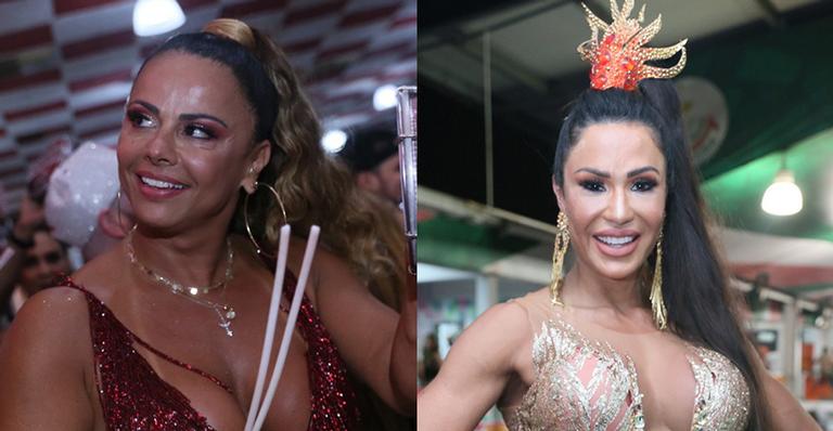 Climão? Viviane Araújo e Gracyanne Barbosa se encontram em evento pré-carnaval