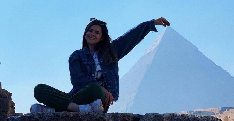 Maísa posa plena em meio a um cenário incrível durante viagem ao Egito: ‘Sensação única’