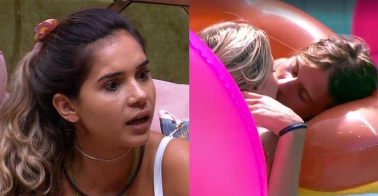 BBB20: Gizelly vê beijão entre Daniel e Marcela e faz comentário ousado: ”Safadeza”