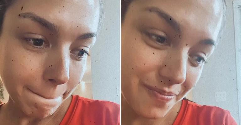 Thais Fersoza cai no choro ao registrar a filha, Melinda, aprendendo a escrever: ”Emocionada”