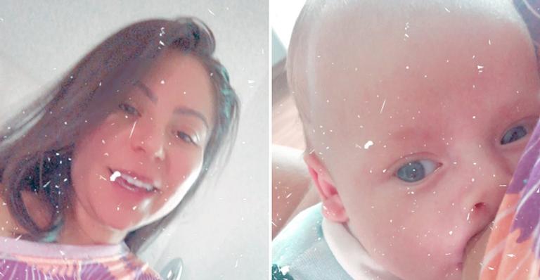 Fofura! Esposa de Thammy Miranda registra amamentação de Bento: ”Vício de teta”