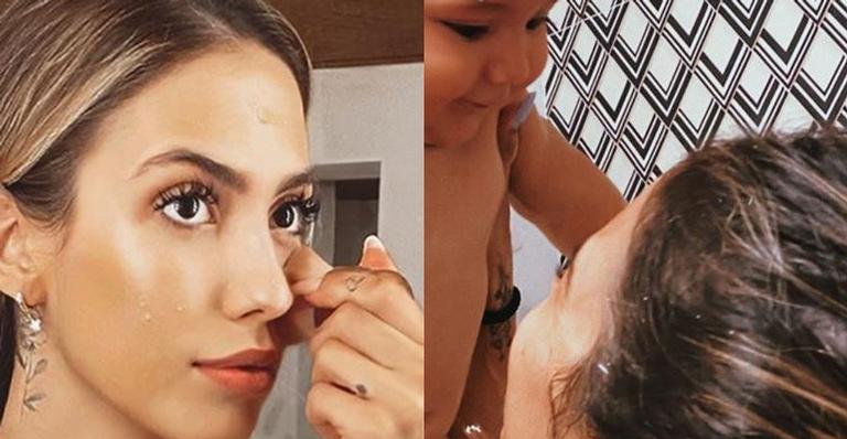 Gabi Brandt surpreende seguidores e publica foto tomando banho nua com o filho