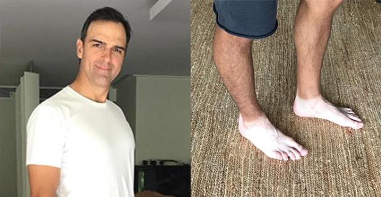 Tadeu Schmidt se explica após pés branquíssimos virarem assunto na web: ”Não é uma gracinha?”