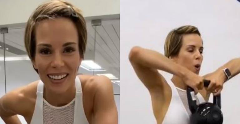 Ana Furtado pega pesado na academia e mostra boa forma em look com a barriguinha de fora