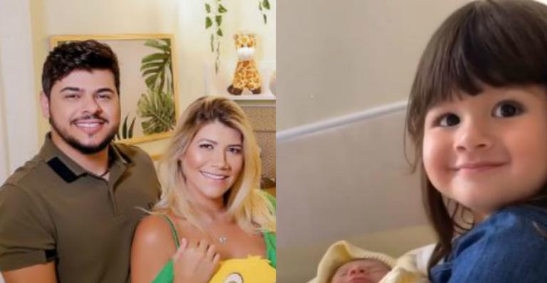 Esposa de sertanejo Cristiano comove fãs com alegria da filha ao conhecer irmão caçula