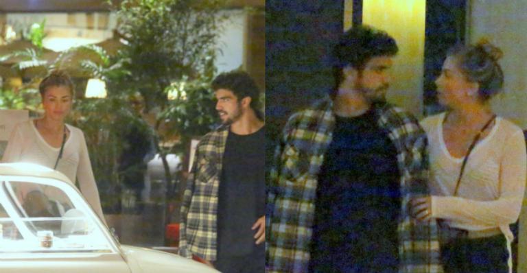 Assumidos? Grazi Massafera e Caio Castro são clicados com aliança gigante em jantar a dois