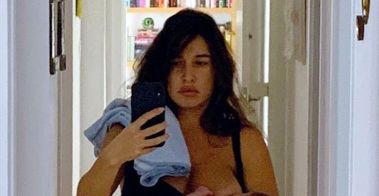 Cansada, Giselle Itié registra ‘maternidade real’ nas redes: ”Cambaleando estou”