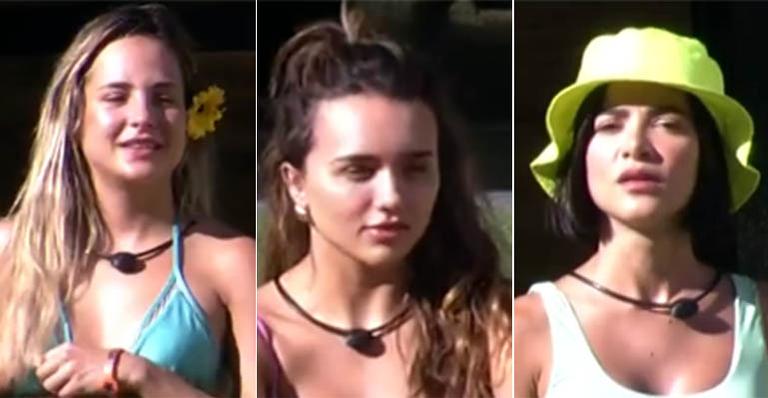 BBB20: Manu, Rafa e Gabi desfilam de biquíni pelo gramado e protagonizam momento quente