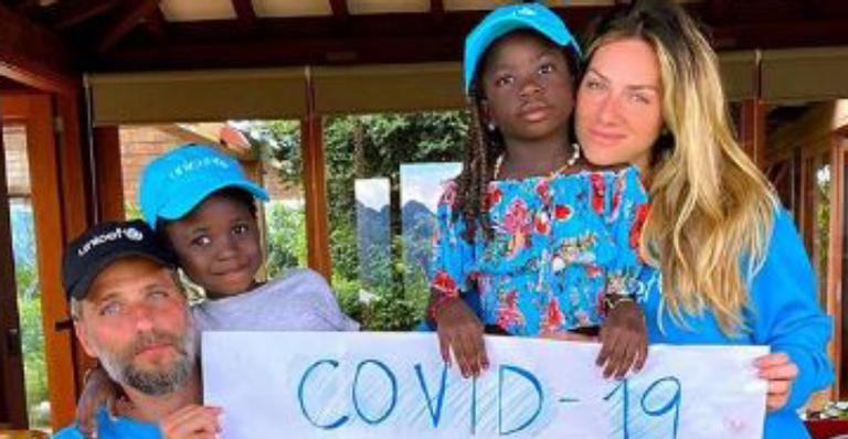 Bruno Gagliasso e Giovanna Ewbank reúnem os filhos e fazem apelo contra coronavírus