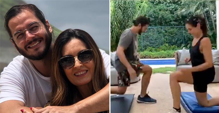 Em quarentena, Fátima Bernardes malha com Túlio Gadêlha e faz comentário sincerão: ”Não quero enganar ninguém”