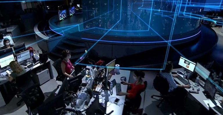 Equipe do Jornal Naciona surge de máscara após confirmação de oito casos no jornalismo da TV Globo