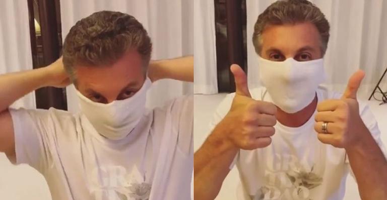 Luciano Huck ensina a fazer máscara de proteção com meias e garante: ”É grossa”