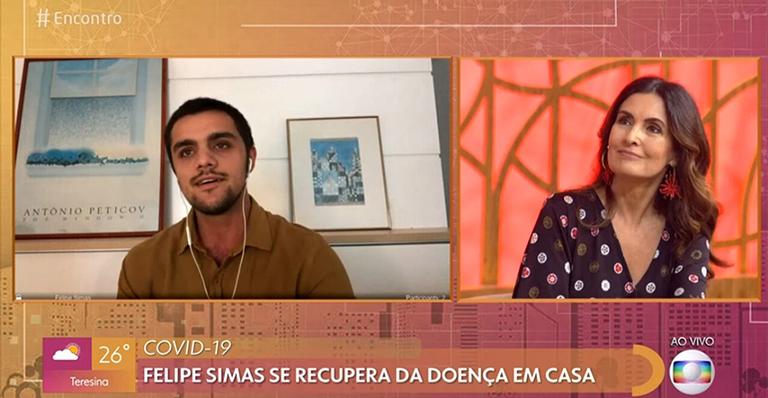 Na volta do Encontro, Felipe Simas desabafa sobre os sintomas do coronavírus: ”É difícil”
