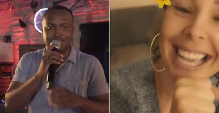 Thiaguinho pega fãs de surpresa, interrompe live e se declara para Fernanda Souza: ”Amo você”